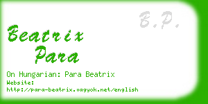 beatrix para business card